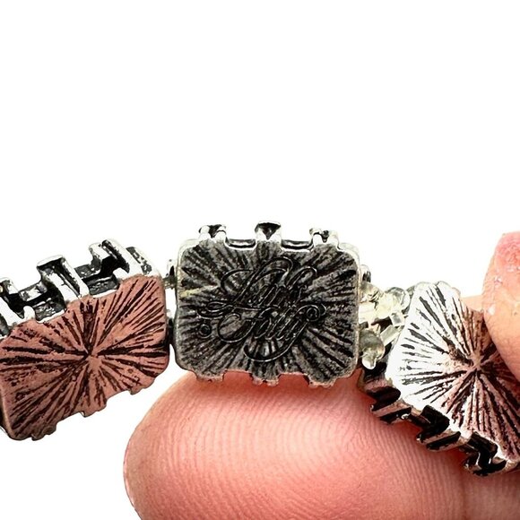 Kirks Folly Womens Bracelet Aurora Borealis Crystals Silver Tone Stretch Design - Picture 4 of 4